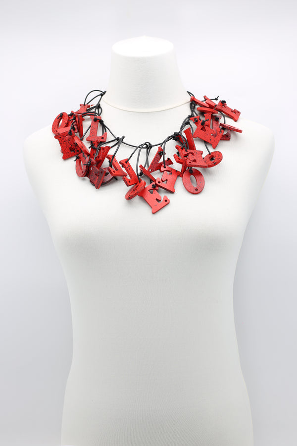 Big LOVE Necklace - Hand-painted - Short - Jianhui London
