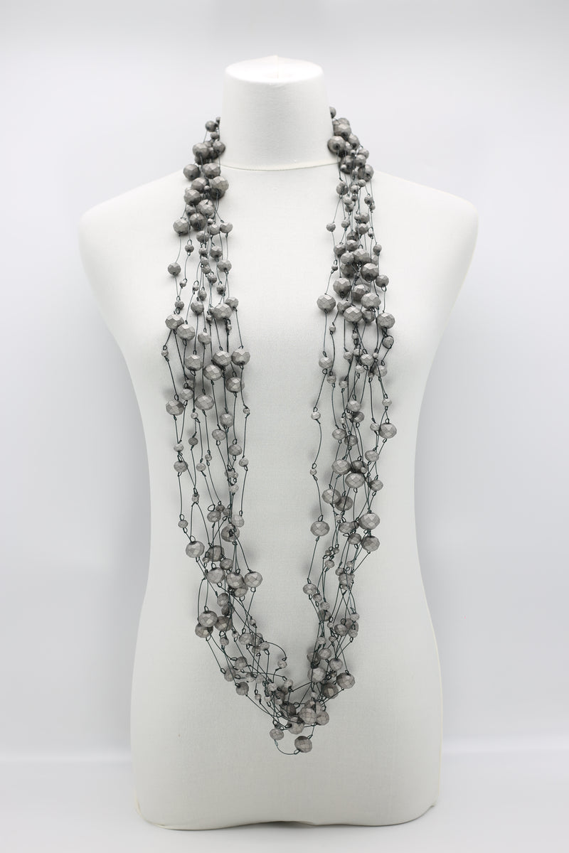 Crystal Faceted Beads on Fishing Wire Necklaces - Jianhui London