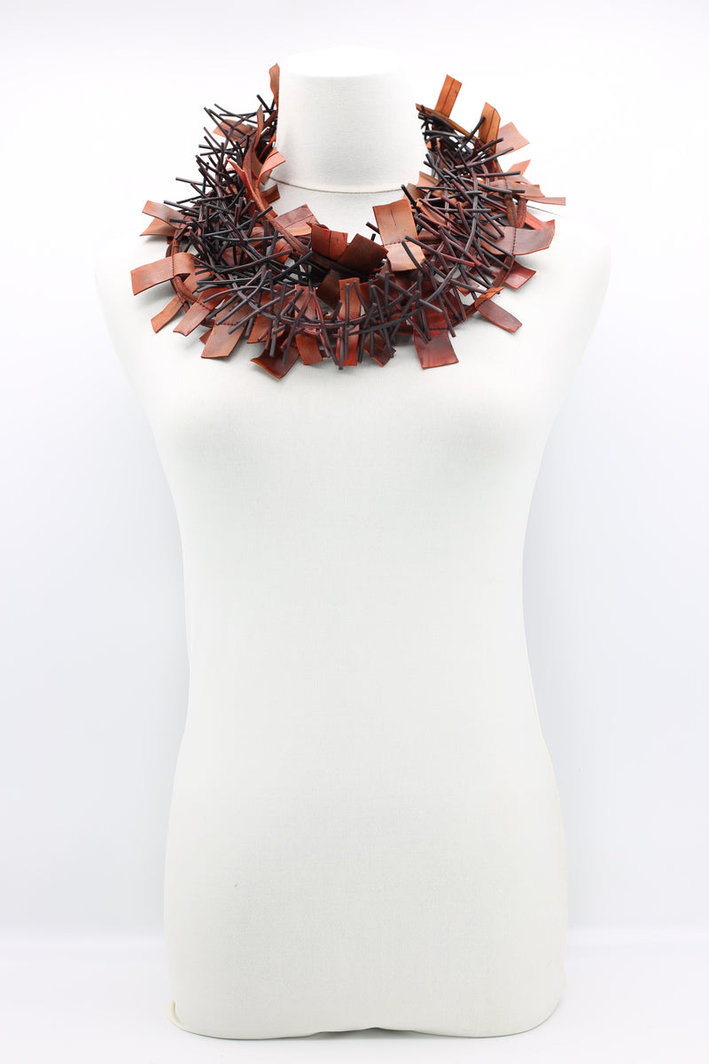 Bird's Nest & Leatherette on Cord Necklaces Set - Jianhui London