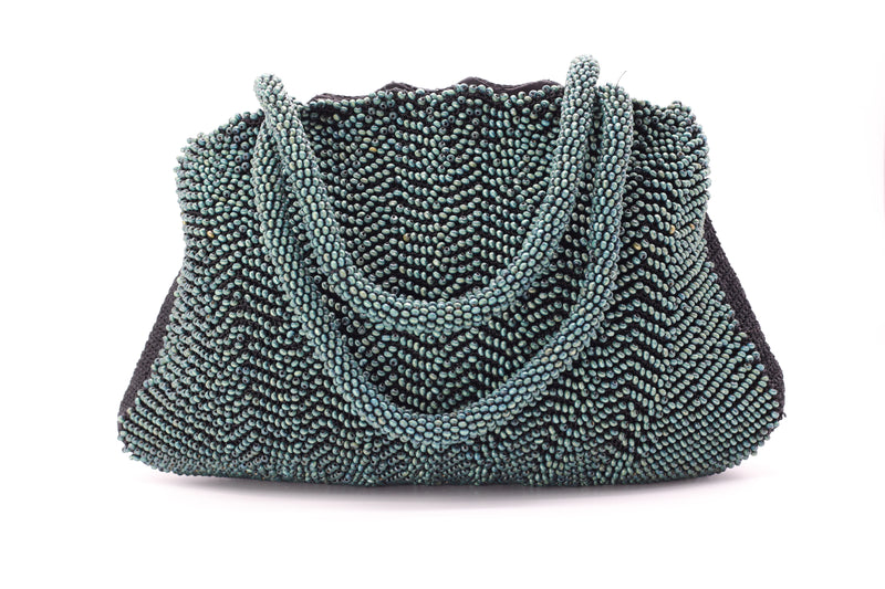 Hand-crocheted Tiny Wooden Beads Bag - Jianhui London