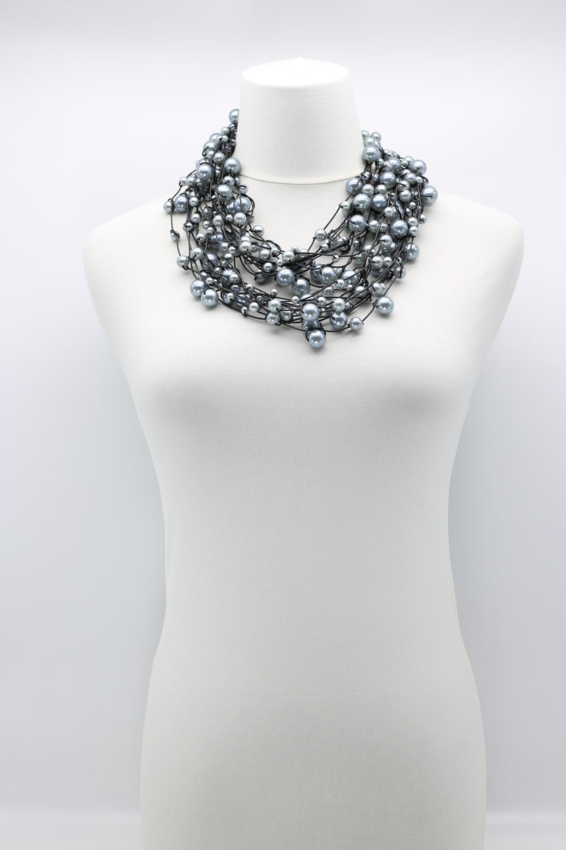Faux Pearls on Rubber Necklaces - Jianhui London