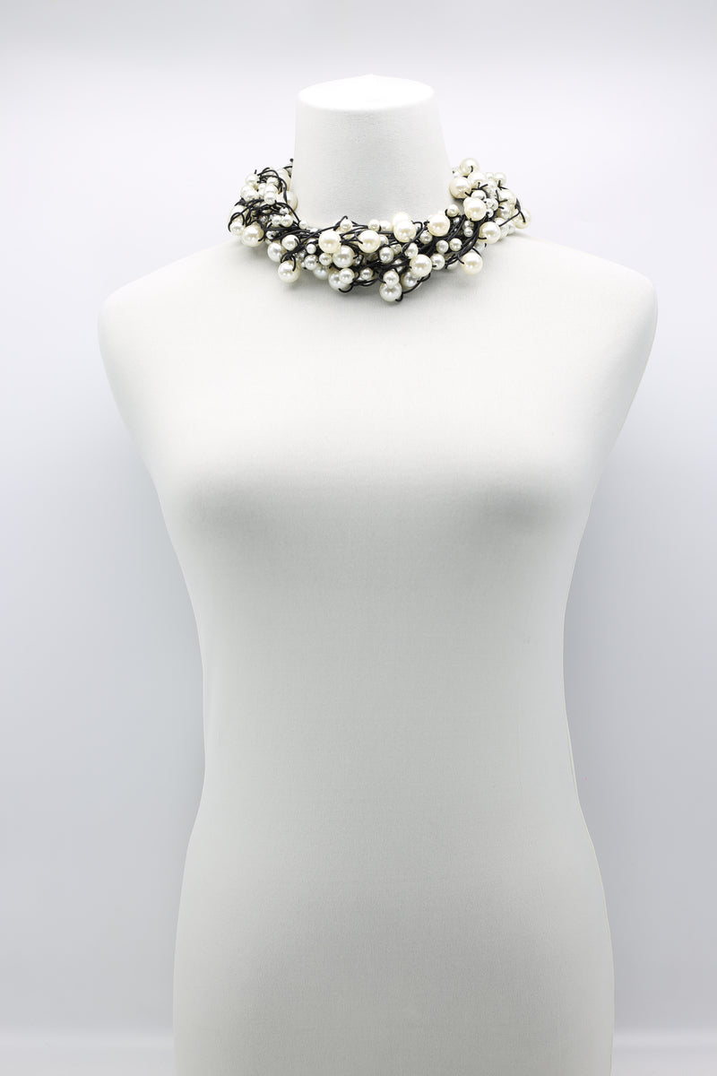 Faux Pearls on Rubber Necklaces - Jianhui London