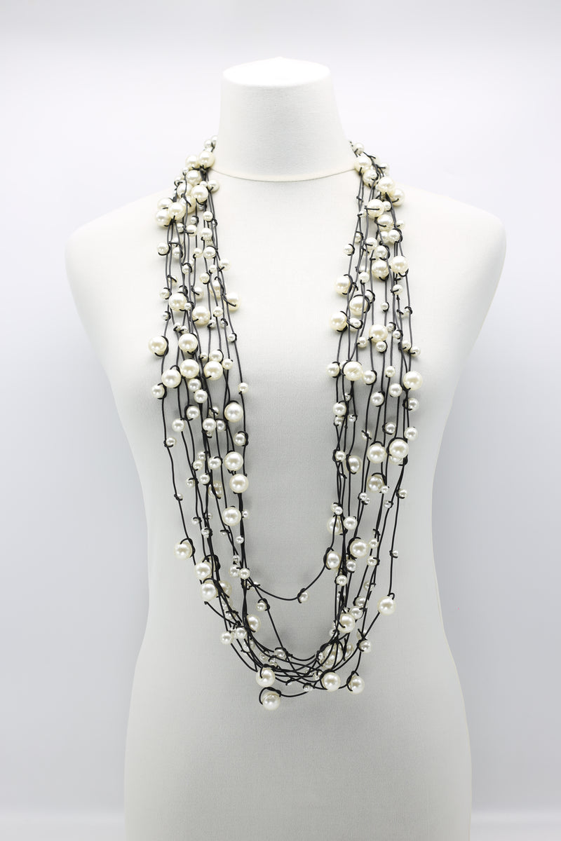 Faux Pearls on Rubber Necklaces - Jianhui London