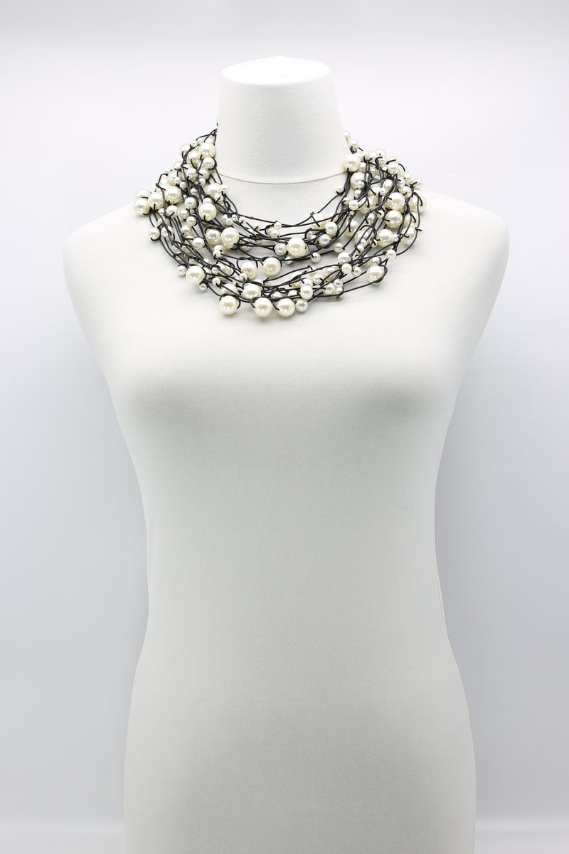 Faux Pearls on Rubber Necklaces - Jianhui London