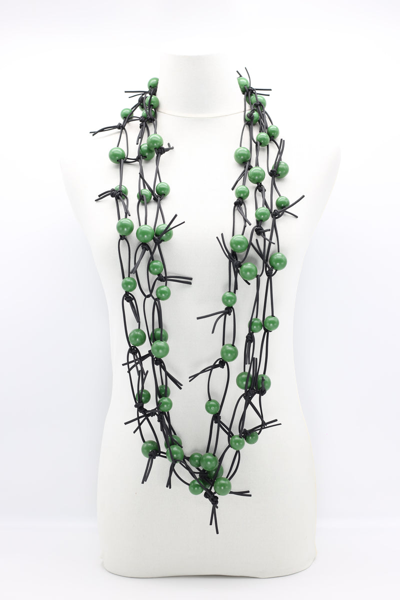 Round Beads Necklaces Set - Spring Green - Jianhui London