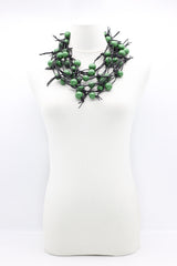 Round Beads on Leatherette Chain Necklaces Set - Jianhui London