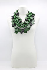 Beads & Squares Necklaces Set - Spring Green/Black - Jianhui London