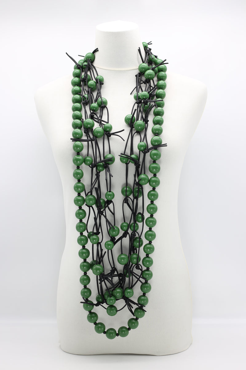Round Beads Necklaces Set - Spring Green - Jianhui London