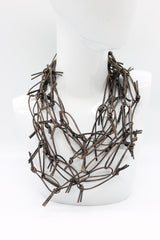 Leatherette Chain Necklace - Hand painted - Jianhui London