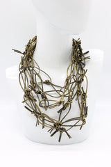 Leatherette Chain Necklace - Hand painted - Jianhui London
