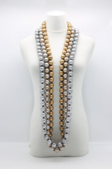 3 Round Beads Necklaces Set Silver/Gold - Jianhui London