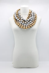 3 Round Beads Necklaces Set Silver/Gold - Jianhui London