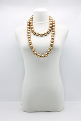 3 Round Beads Necklaces Set Silver/Gold - Jianhui London