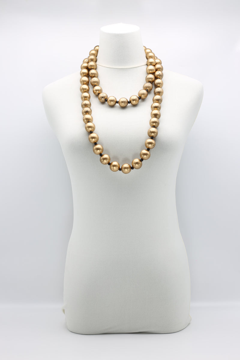 3 Round Beads Necklaces Set Silver/Gold - Jianhui London