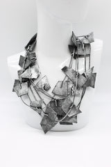 Recycled Leather Irregular Shapes Necklace - Jianhui London