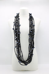 Crystals on Textile Cord Necklace - Jianhui London
