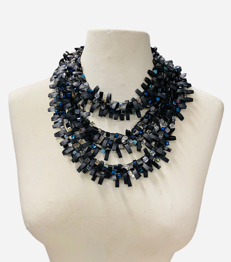 Hand-crocheted Crystal Beads and Rubber Necklaces - Jianhui London