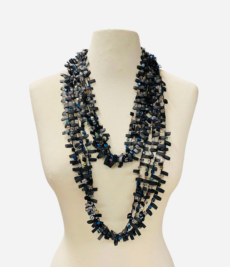 Hand-crocheted Crystal Beads and Rubber Necklaces - Jianhui London
