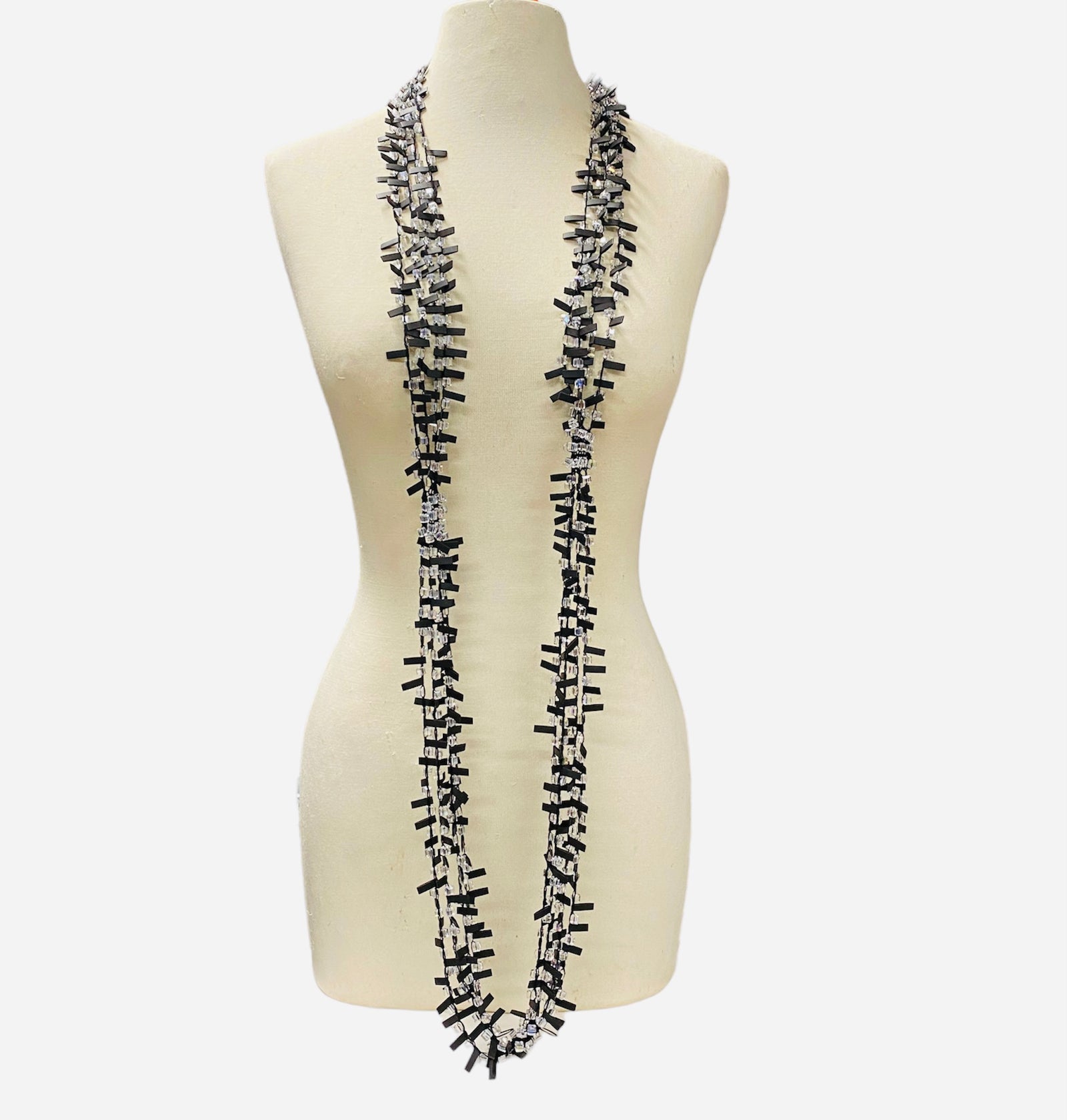 Hand-crocheted Crystal Beads and Rubber Necklace – Jianhui London