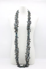 Hand-crocheted Rubber with Crystal Beads Necklace - Jianhui London