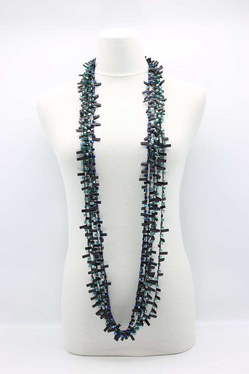 Hand-crocheted Crystal Beads and Rubber Necklaces - Jianhui London
