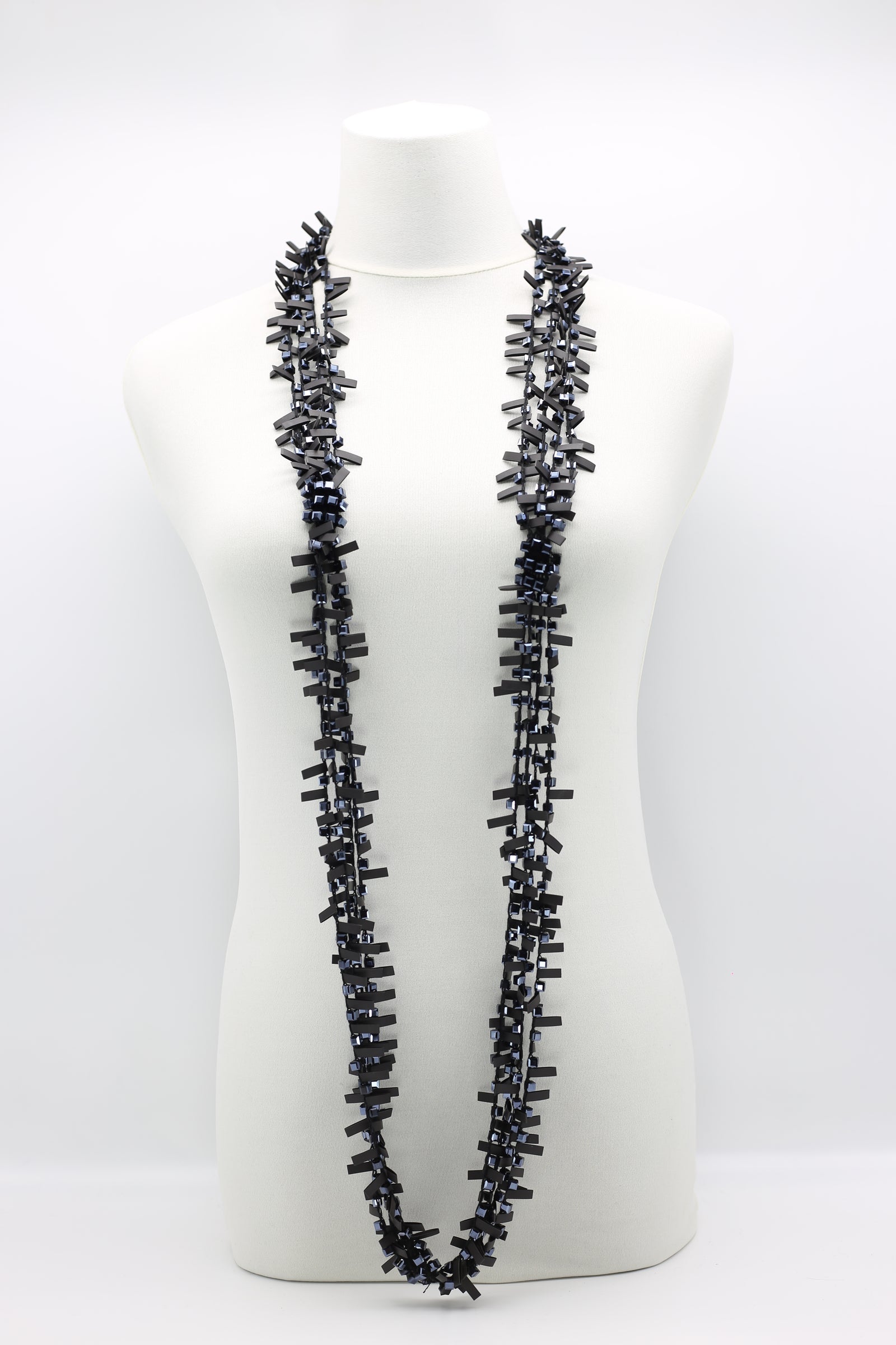 Hand-crocheted Crystal Beads and Rubber Necklace – Jianhui London