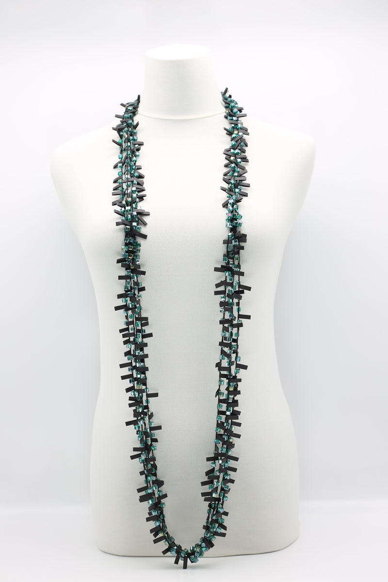 Hand-crocheted Crystal Beads and Rubber Necklaces - Jianhui London