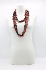 Hand-crocheted Coral Rubber with Crystal Beads Necklace - Jianhui London