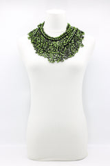 Hand Crocheted Wooden Beads Short Tassel Long Necklace - Jianhui London