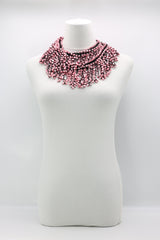Hand Crocheted Wooden Beads Short Tassel Long Necklace - Jianhui London