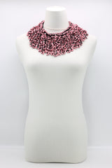 Hand Crocheted Wooden Beads Short Tassel Long Necklace - Jianhui London