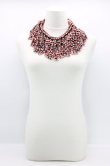 Hand Crocheted Wooden Beads Short Tassel Long Necklace - Jianhui London