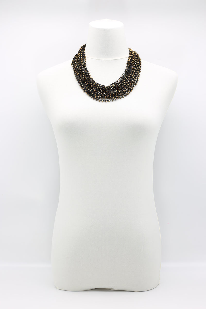 Mini Crystals on Hand-crocheted Cord Necklaces - Jianhui London