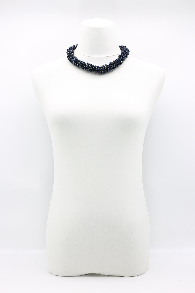 Mini Crystals on Hand-crocheted Cord Necklaces - Jianhui London