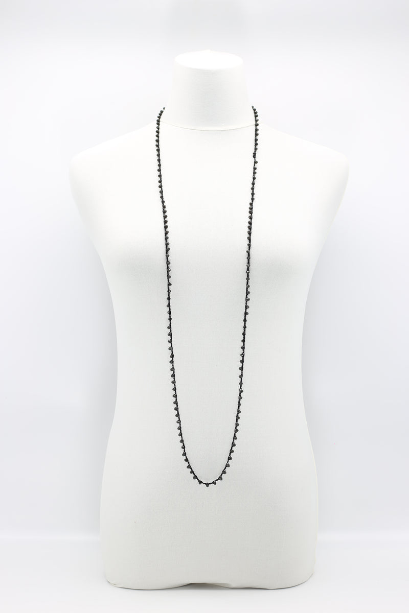 Mini Crystals on Hand-crocheted Cord Necklaces - Single strand - Jianhui London