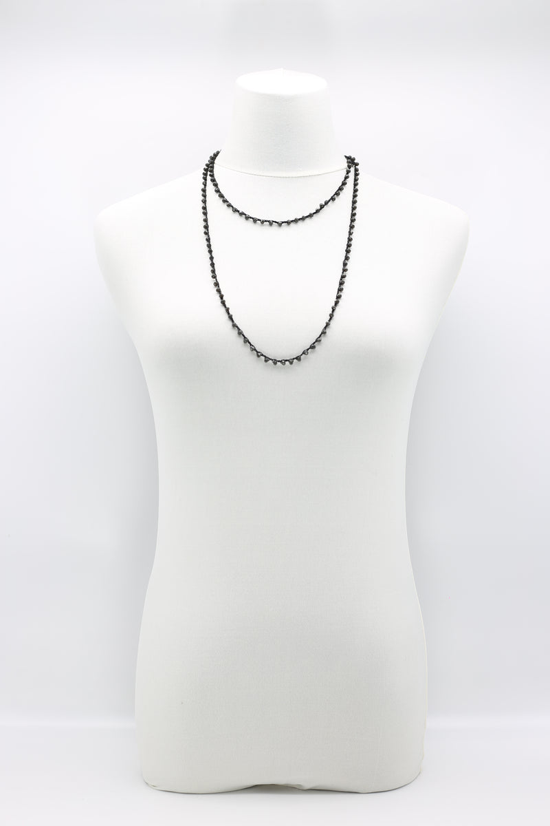 Mini Crystals on Hand-crocheted Cord Necklaces - Single strand - Jianhui London