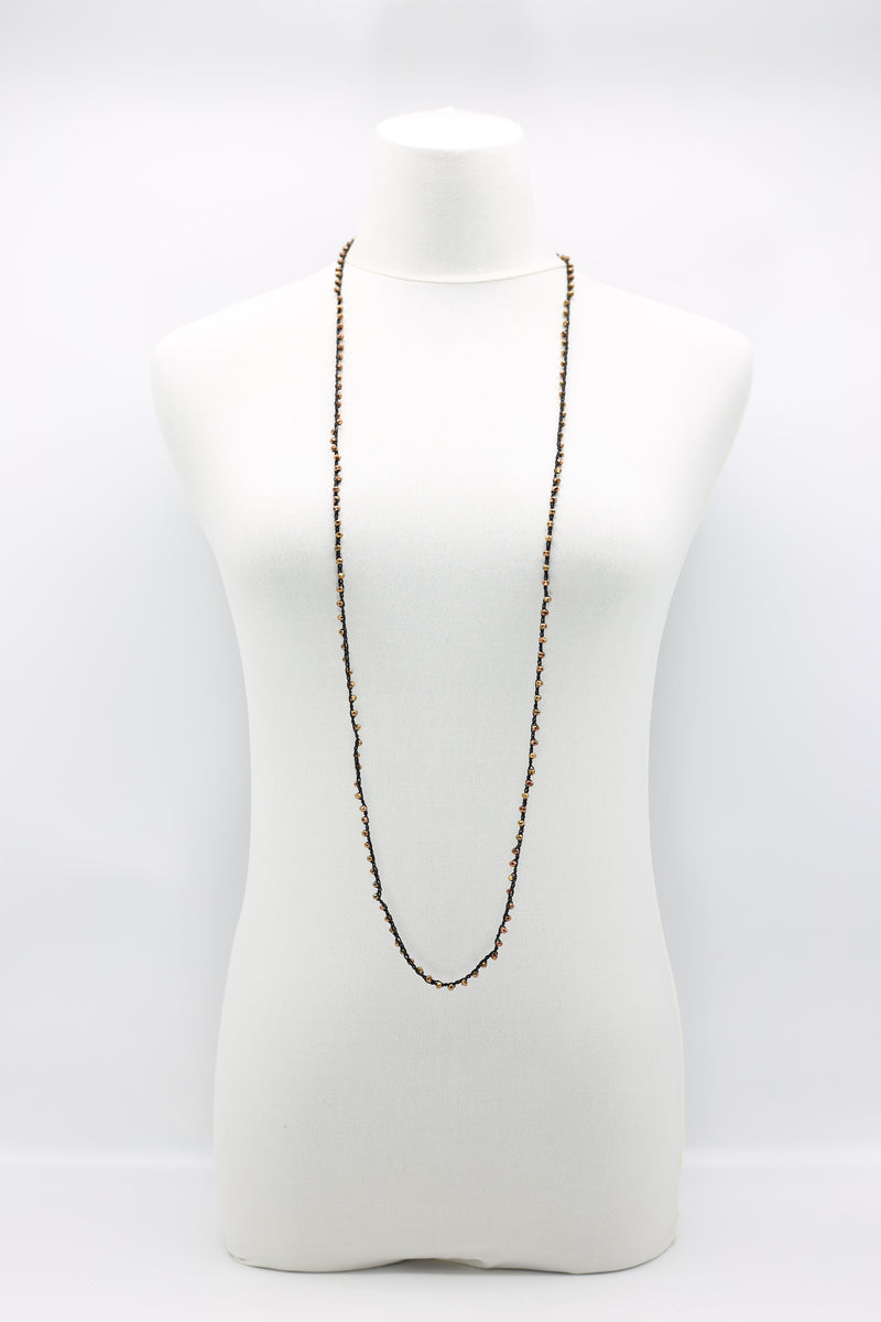 Mini Crystals on Hand-crocheted Cord Necklaces - Single strand - Jianhui London
