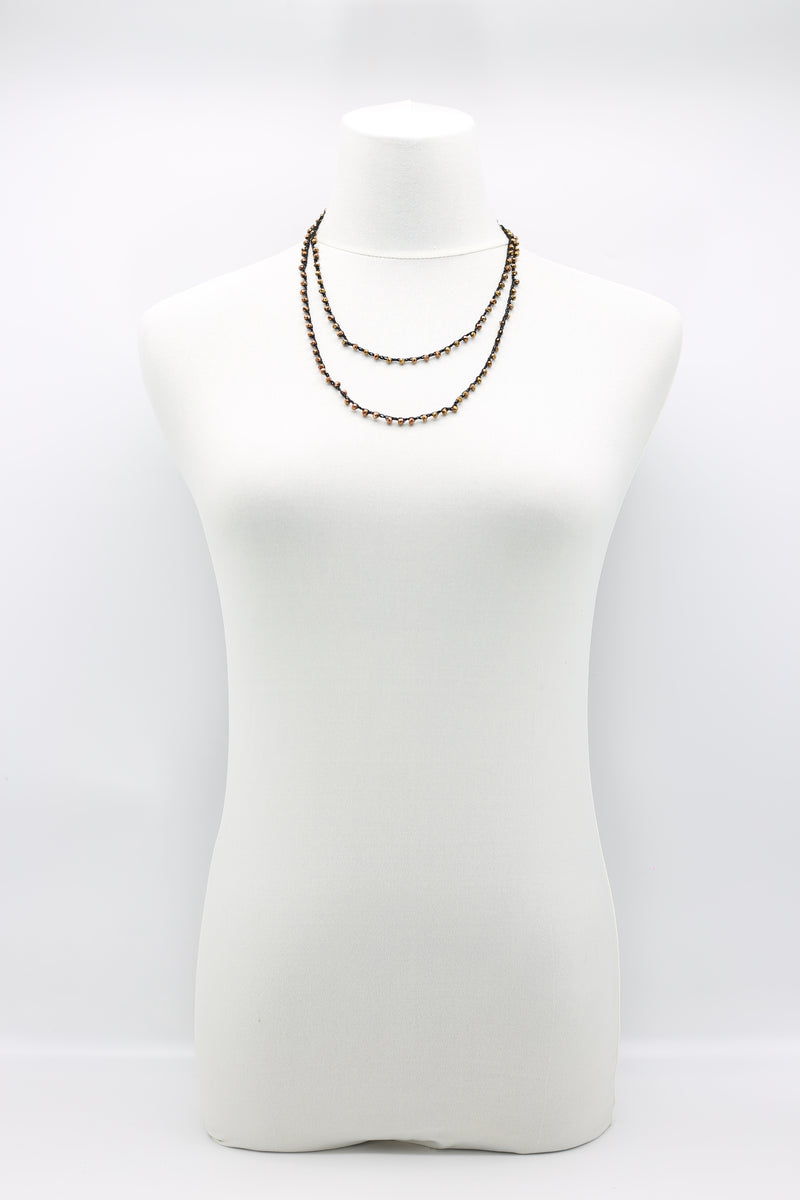 Mini Crystals on Hand-crocheted Cord Necklaces - Single strand - Jianhui London