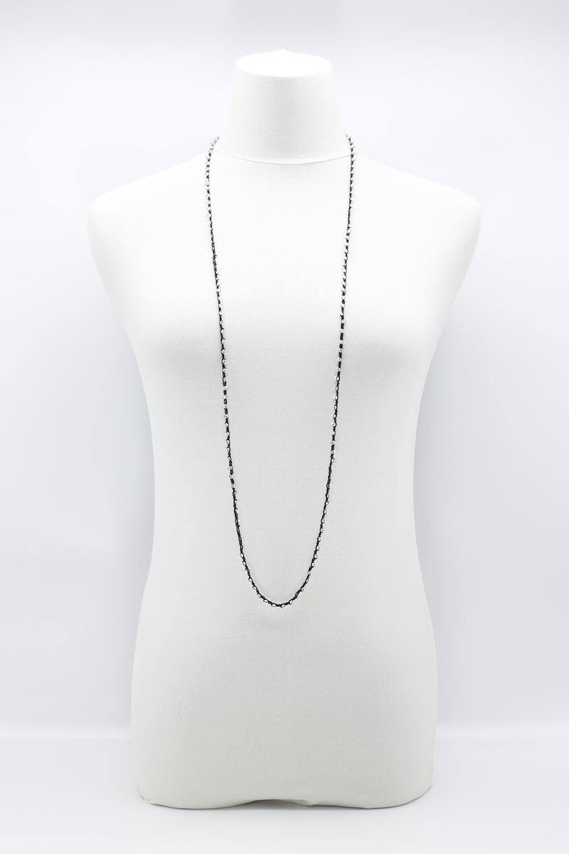 Mini Crystals on Hand-crocheted Cord Necklaces - Single strand - Jianhui London