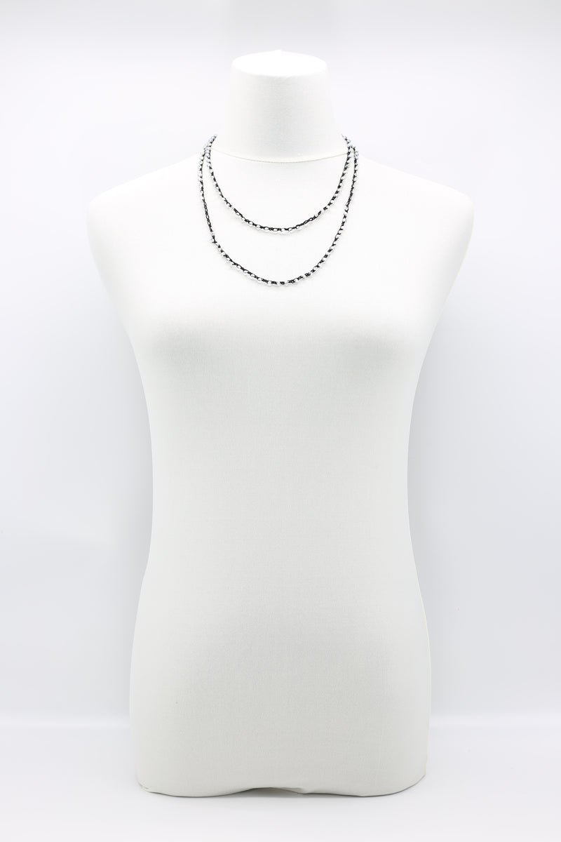 Mini Crystals on Hand-crocheted Cord Necklaces - Single strand - Jianhui London