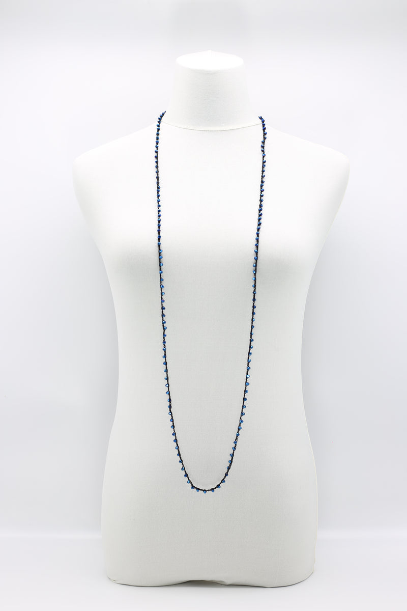 Mini Crystals on Hand-crocheted Cord Necklaces - Single strand - Jianhui London