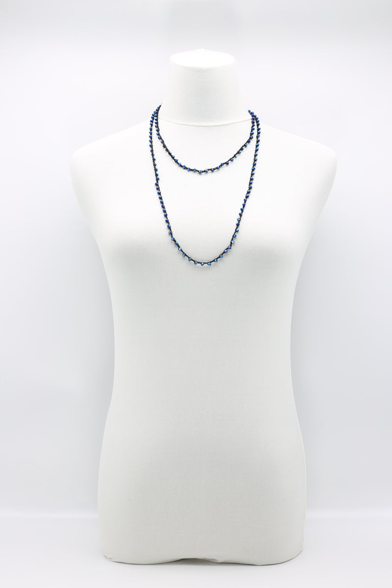 Mini Crystals on Hand-crocheted Cord Necklaces - Single strand - Jianhui London