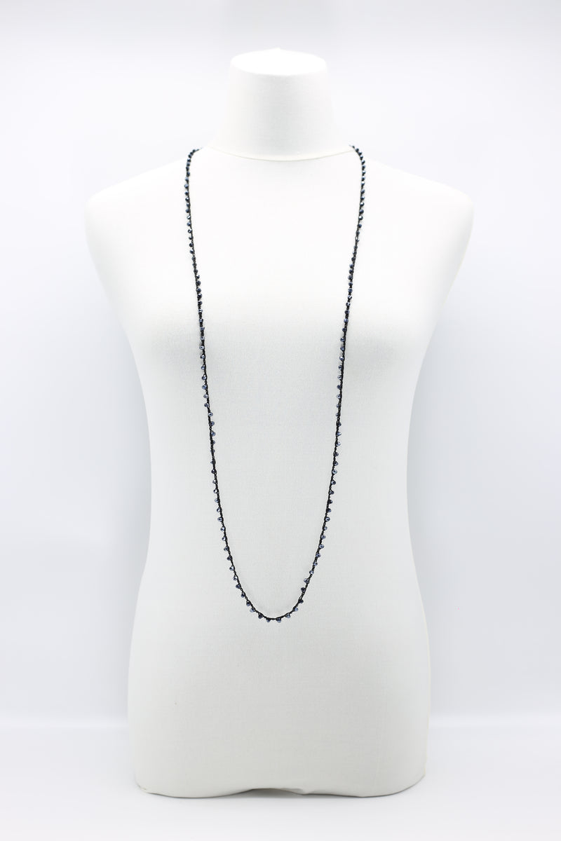 Mini Crystals on Hand-crocheted Cord Necklaces - Single strand - Jianhui London