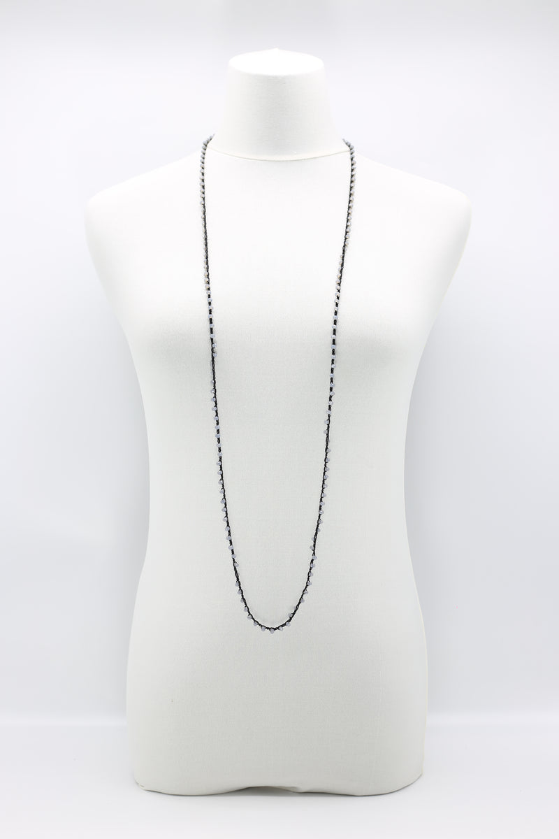 Mini Crystals on Hand-crocheted Cord Necklaces - Single strand - Jianhui London