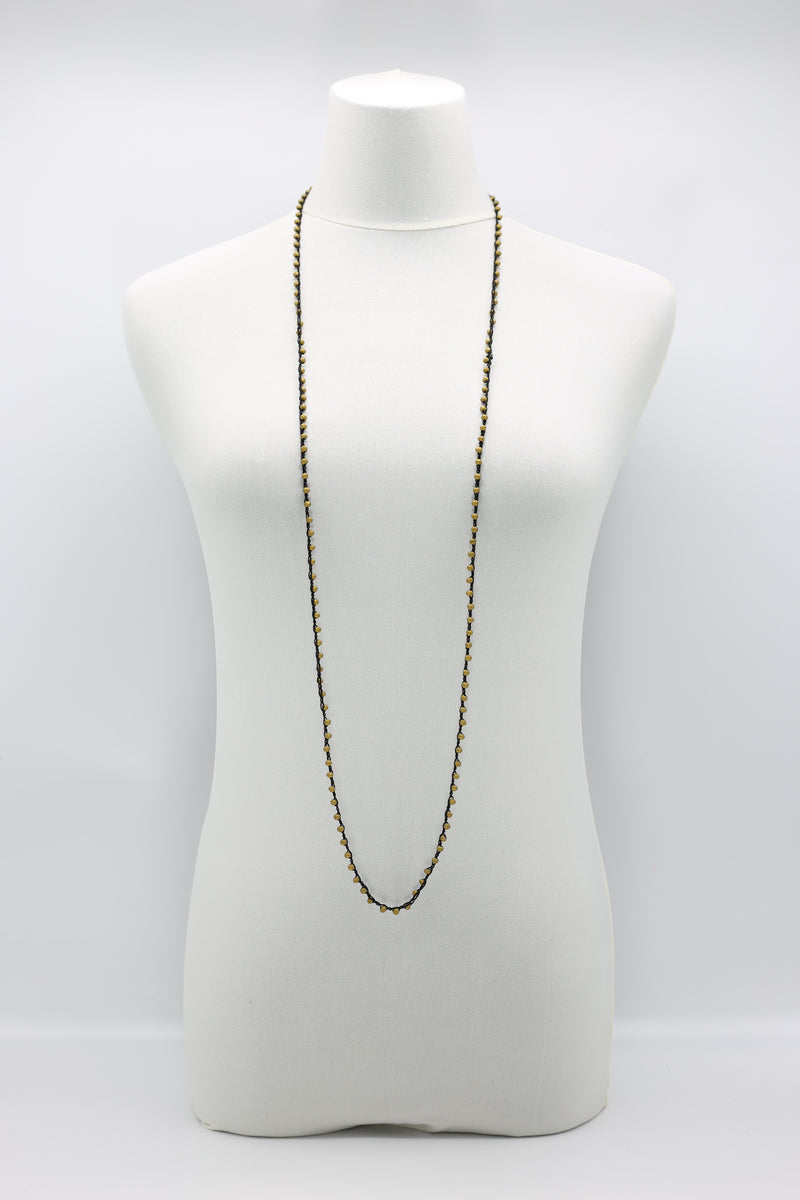 Mini Crystals on Hand-crocheted Cord Necklaces - Single strand - Jianhui London
