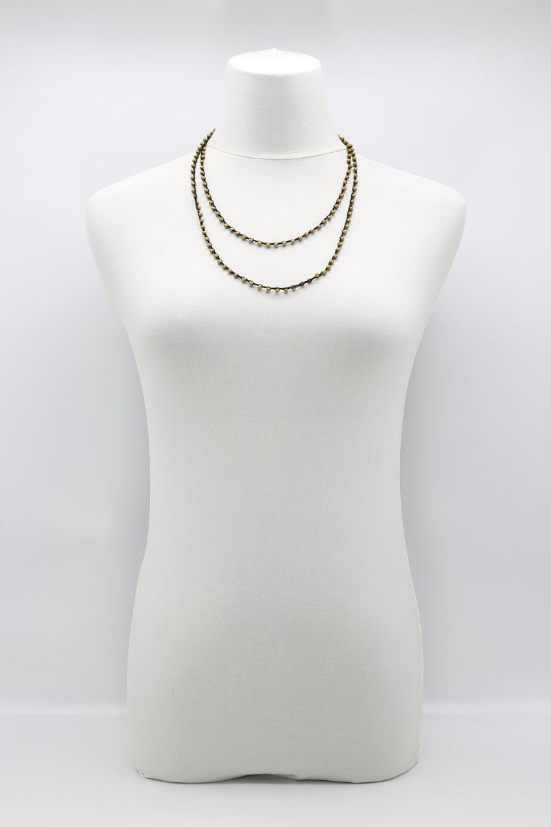 Mini Crystals on Hand-crocheted Cord Necklaces - Single strand - Jianhui London