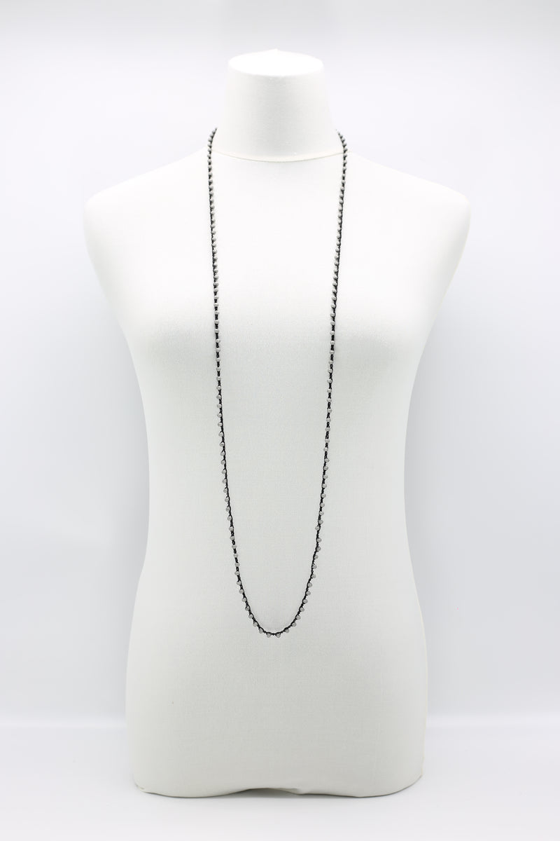 Mini Crystals on Hand-crocheted Cord Necklaces - Single strand - Jianhui London
