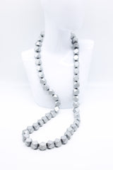 Polyhedral Beads knotted with rubber Necklaces - Jianhui London