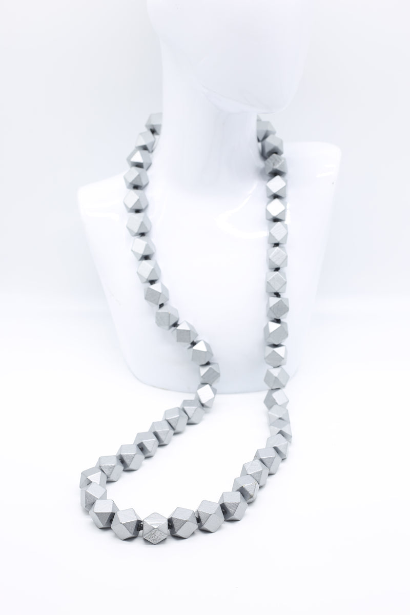 Polyhedral Beads knotted with rubber Necklaces - Jianhui London