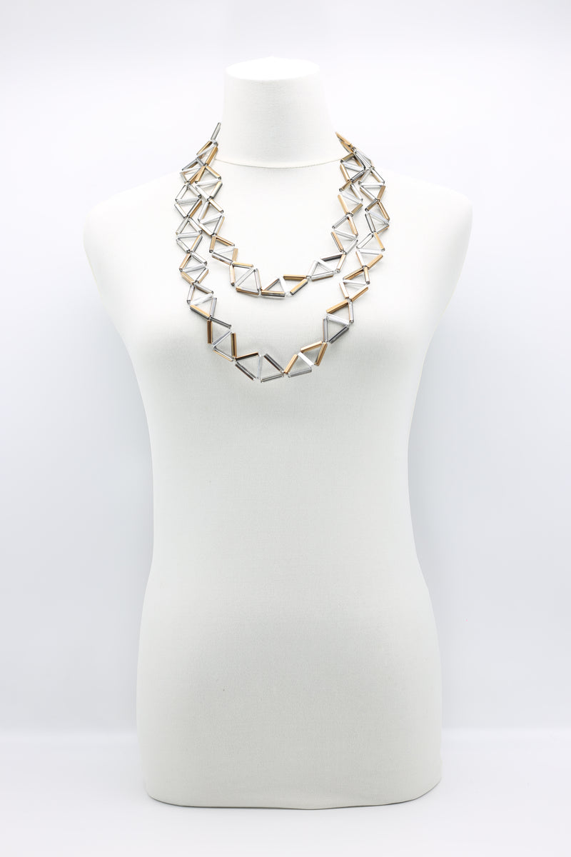 Crystal Tube Triangular Lariat Necklaces - Jianhui London